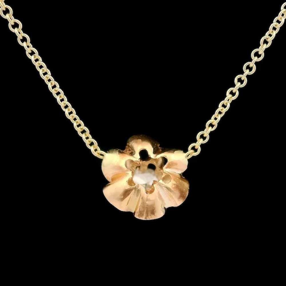 Antique Victorian 14k Gold .27ct Old Buttercup Di… - image 7