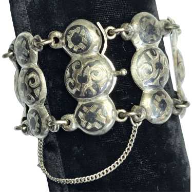 Vintage Niello Silver Russian Bracelet c 1930