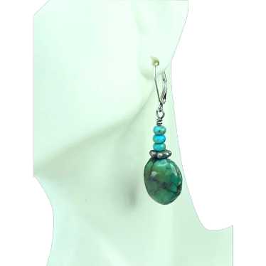 Southwestern handmade genuine Turquoise Sterling … - image 1