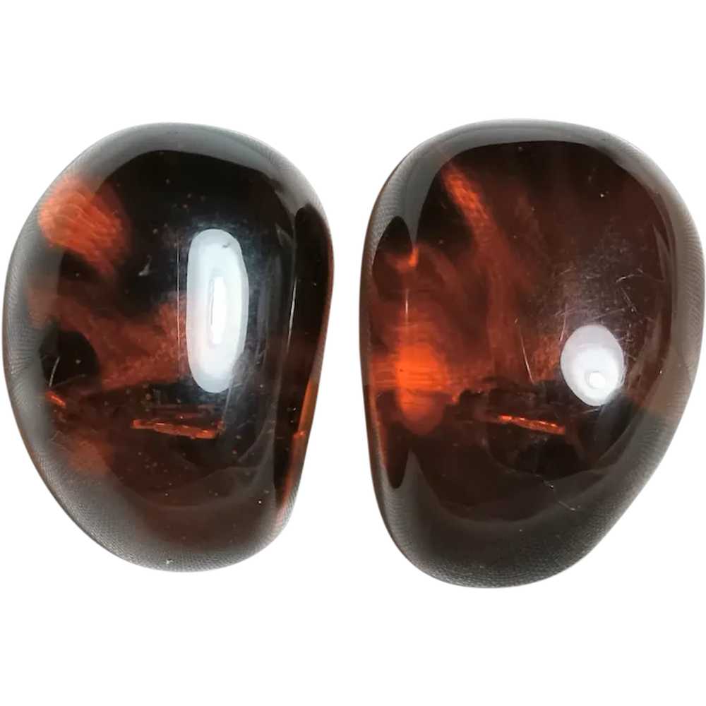 Monies Gerda Lynggaard resin amber clip earrings - image 1