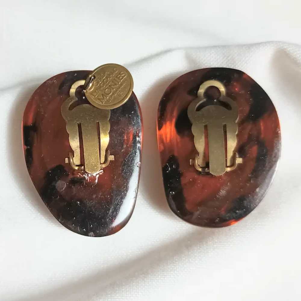 Monies Gerda Lynggaard resin amber clip earrings - image 3