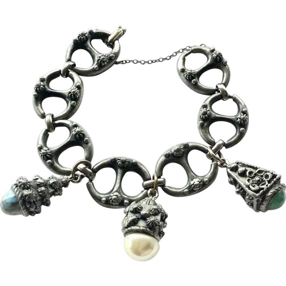 Etruscan Revival Charm Bracelet - image 1