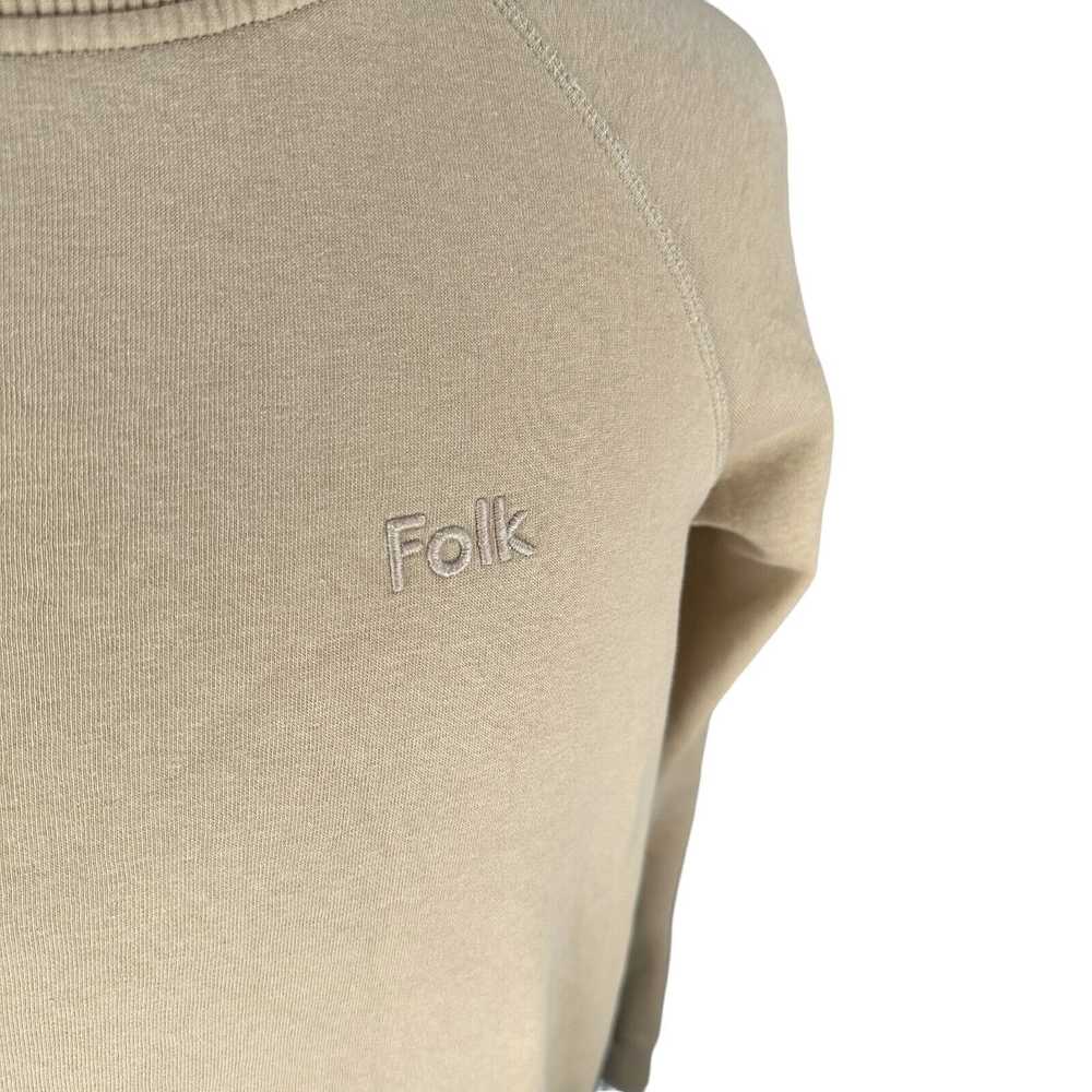 Folk Folk Sweatshirt 3 Medium Beige Tan Fleece Li… - image 5