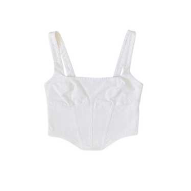 Garage white garage cropped corset top