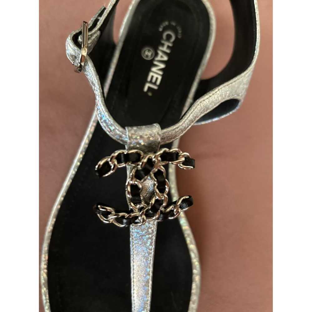 Chanel Leather flip flops - image 5