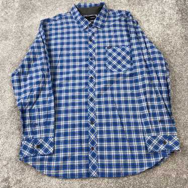 Hurley Multicolor Plaid Cotton Blend Long Sleeve … - image 1