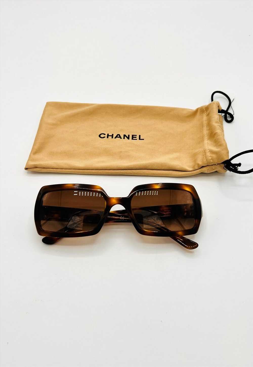 Chanel Sunglasses Square Brown Tortoiseshell Gold… - image 2