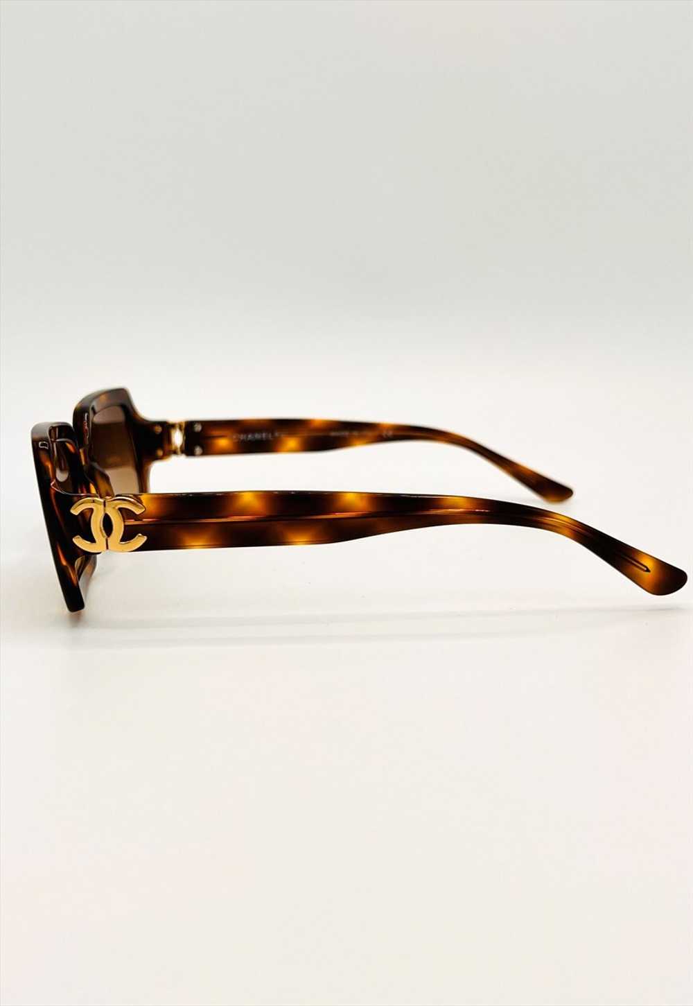 Chanel Sunglasses Square Brown Tortoiseshell Gold… - image 5