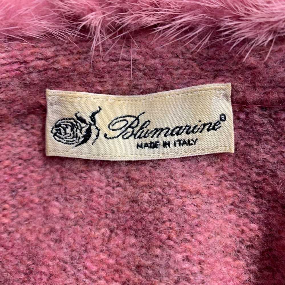 Blumarine Pink Heather Wool Blend Fur Collar Card… - image 6