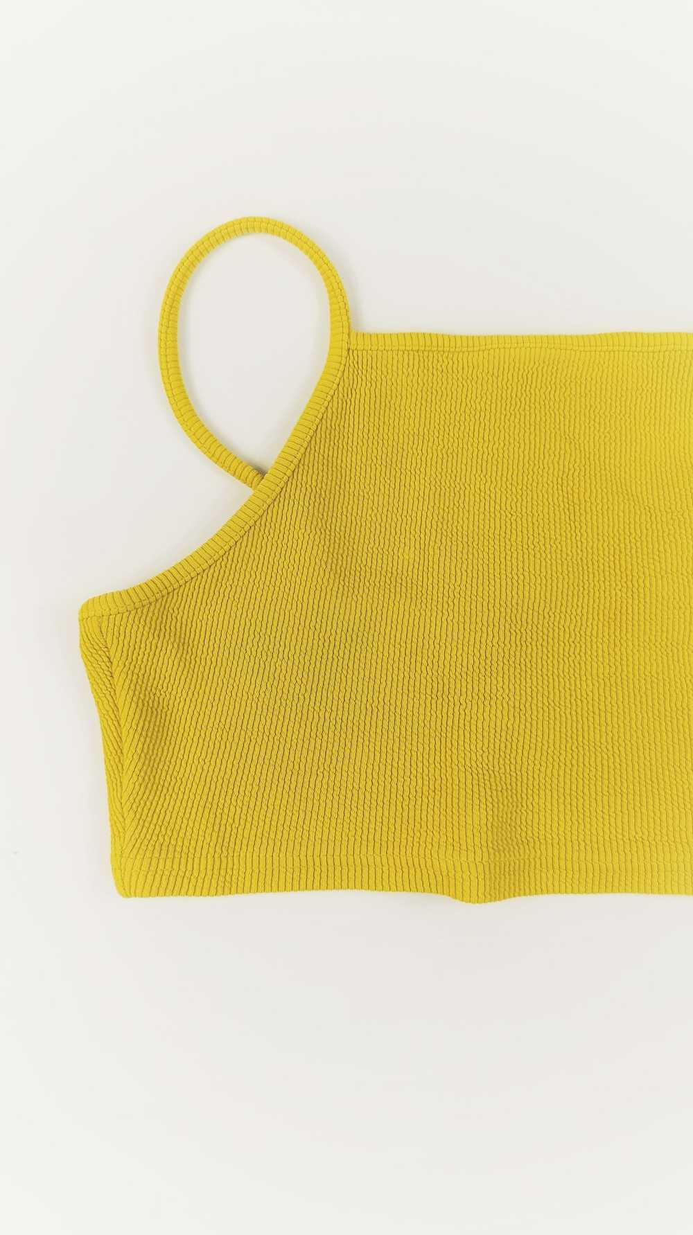 Topshop Yellow neon short crop top women's topsho… - image 2