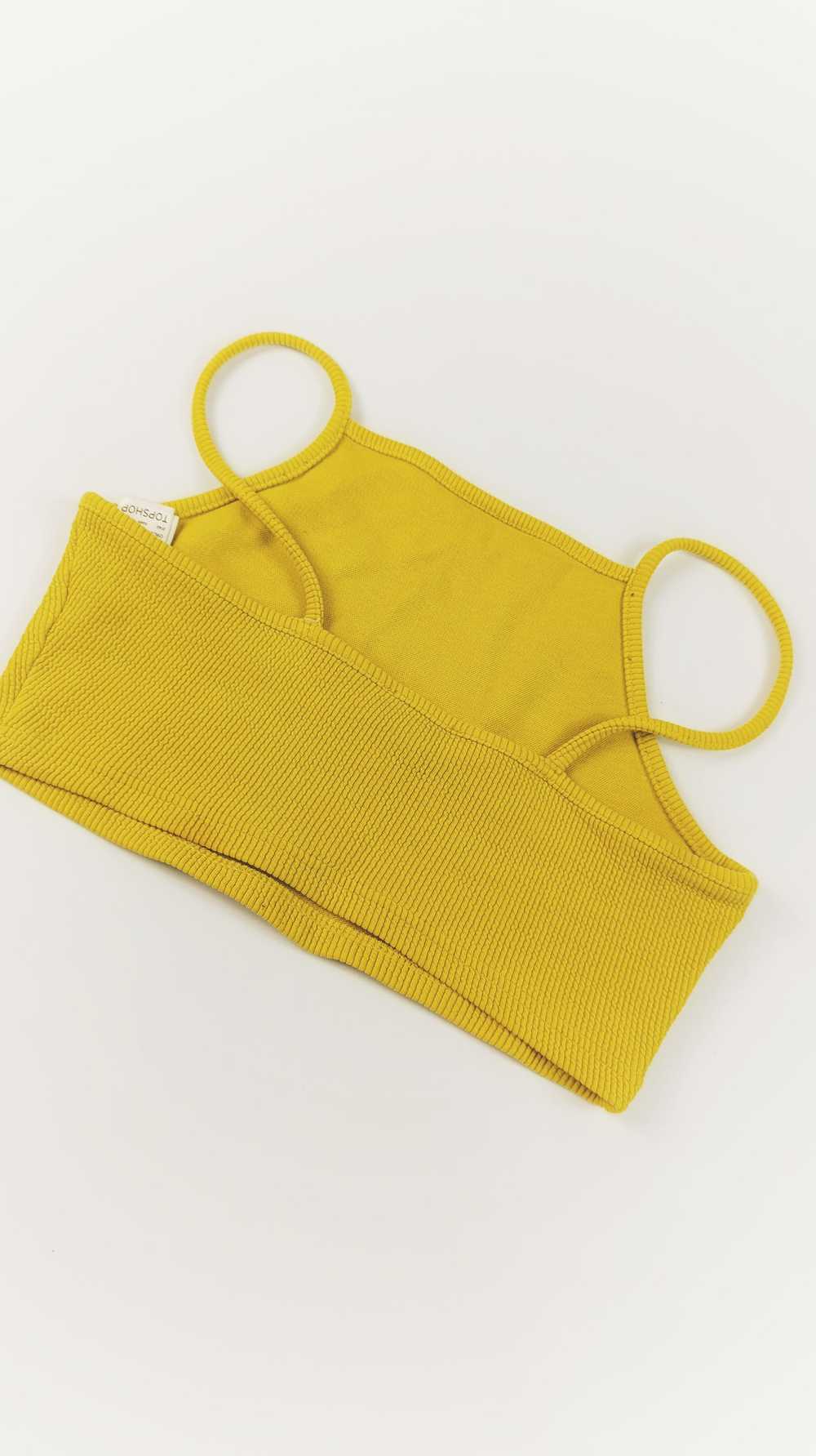 Topshop Yellow neon short crop top women's topsho… - image 3