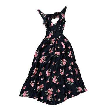 Reformation Reformation Black & Pink Floral Cutou… - image 1