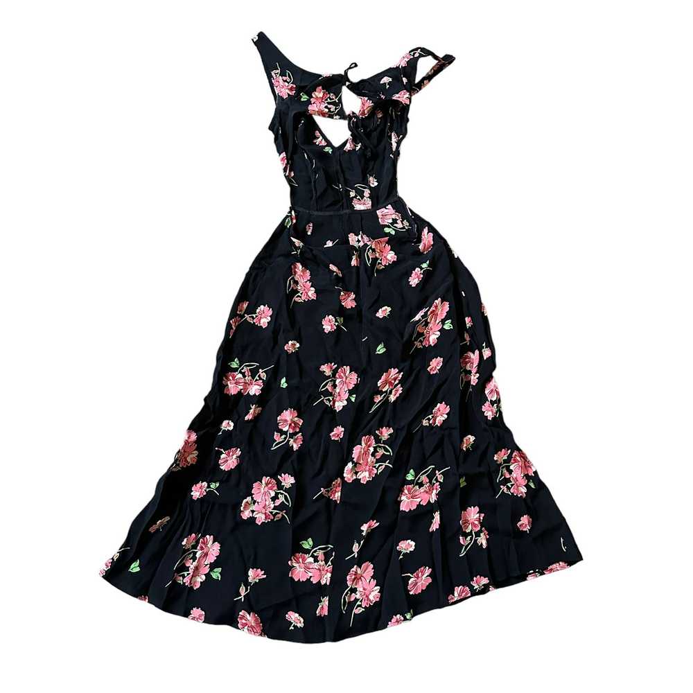 Reformation Reformation Black & Pink Floral Cutou… - image 2