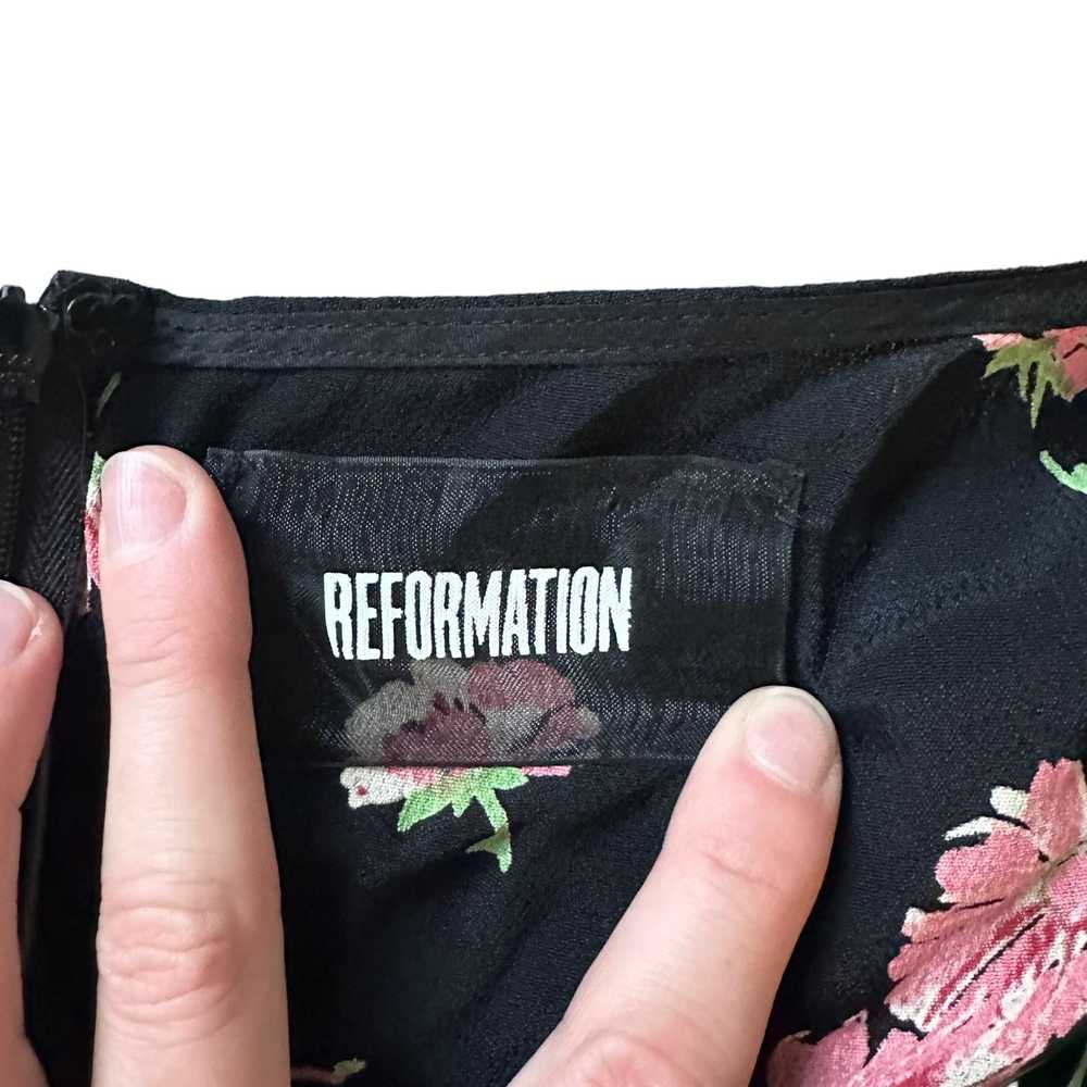 Reformation Reformation Black & Pink Floral Cutou… - image 6