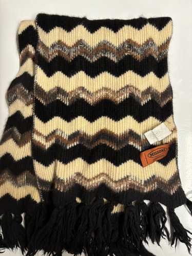 Designer × Missoni MISSONI STRIPES BLACK LONG WOOL