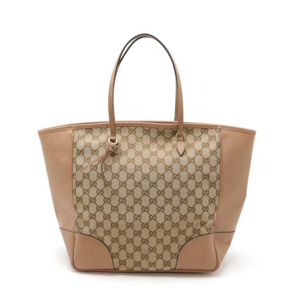 Gucci Gg Canvas Beige Canvas Tote Bag (Pre-Owned) - image 1