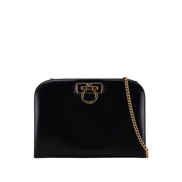 Salvatore Ferragamo Gancini Black Leather Shoulde… - image 1