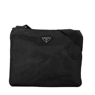 Prada Tessuto Black Synthetic Shoulder Bag (Pre-Ow