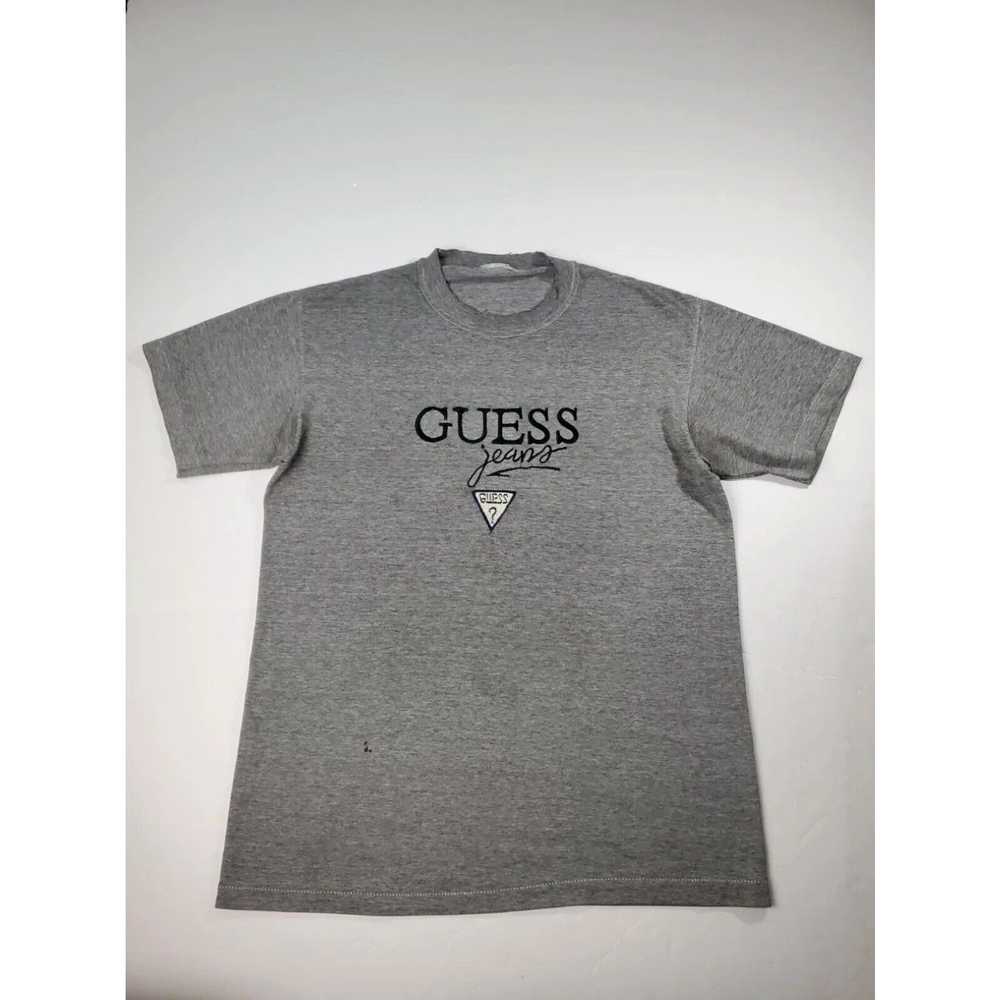 Guess Vintage Guess T Shirt Med/Lrg Mens Gray Sho… - image 1