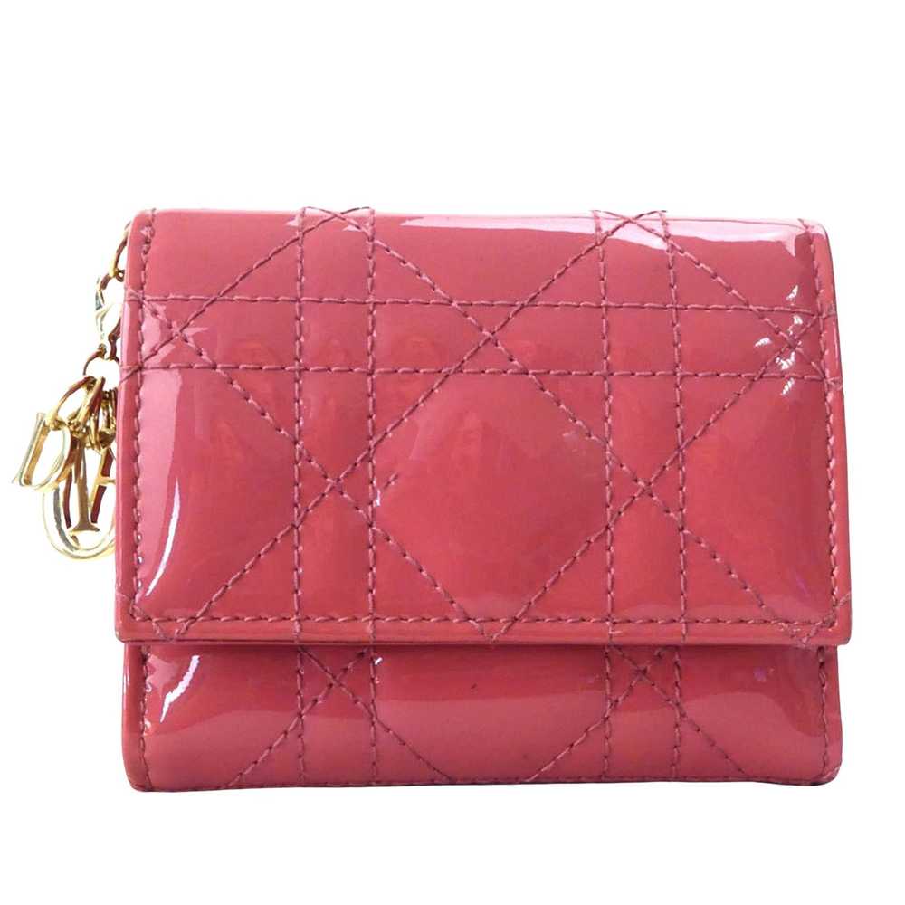 Dior Lotus Lady Pink Patent Leather Wallet (Pre-O… - image 1