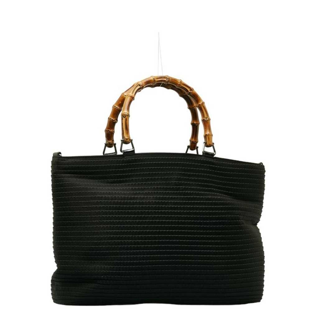 Gucci Bamboo Black Synthetic Tote Bag (Pre-Owned) - image 4