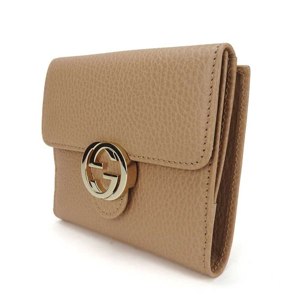 Gucci Interlocking Beige Leather Wallet (Pre-Owne… - image 4