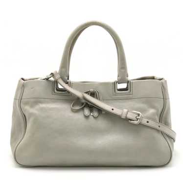 Prada Ribbon Grey Leather Tote Bag (Pre-Owned) - image 1