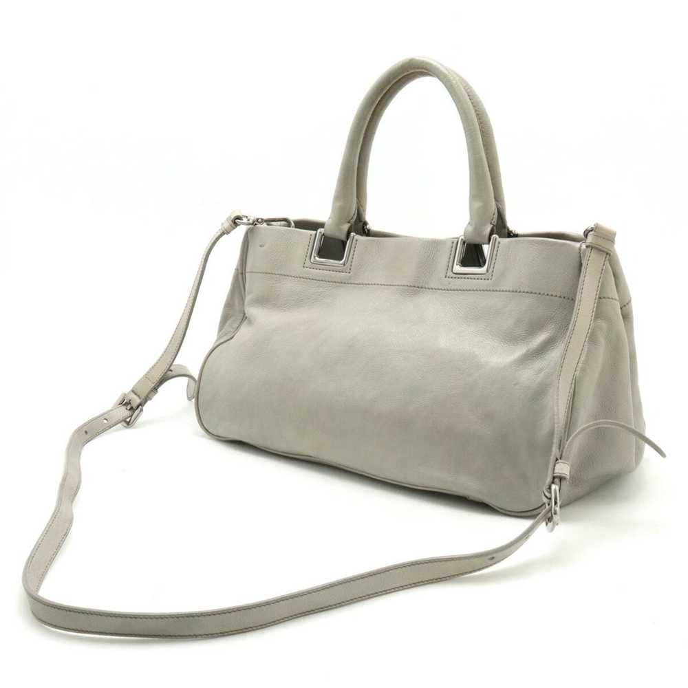 Prada Ribbon Grey Leather Tote Bag (Pre-Owned) - image 2