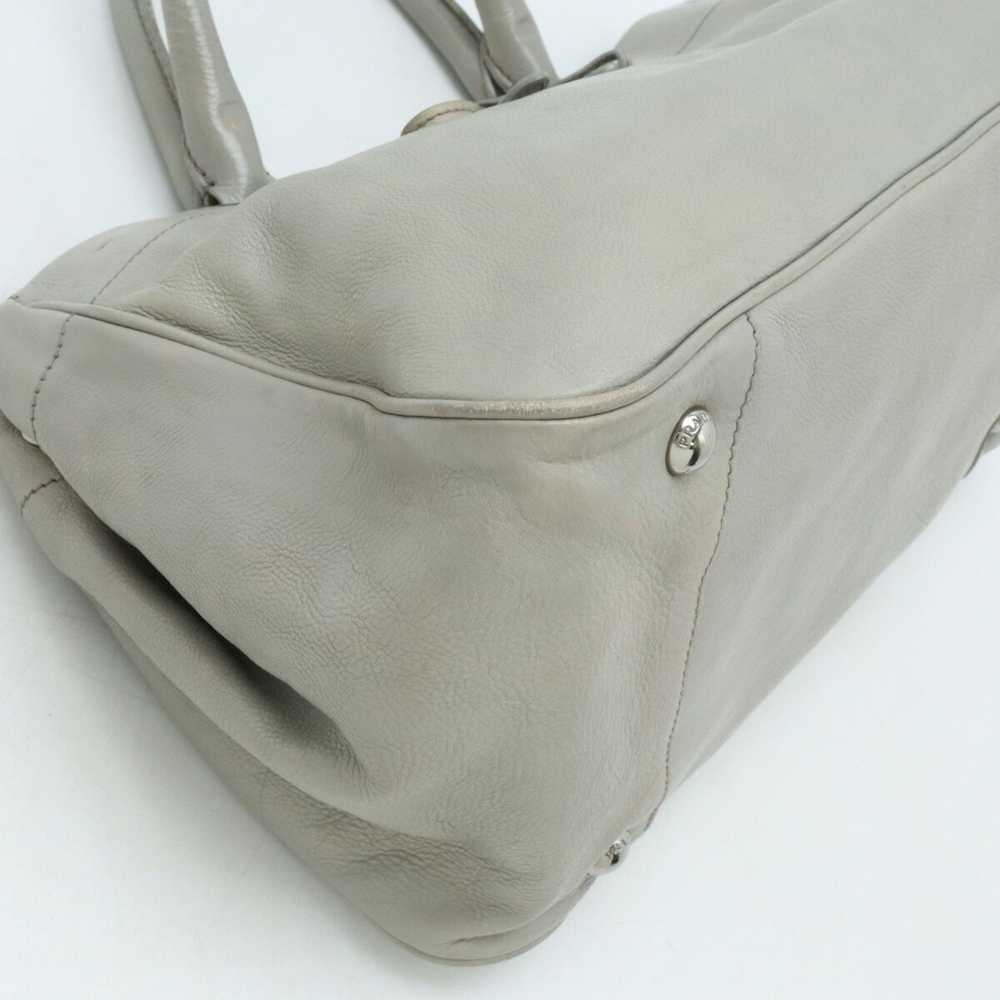 Prada Ribbon Grey Leather Tote Bag (Pre-Owned) - image 4