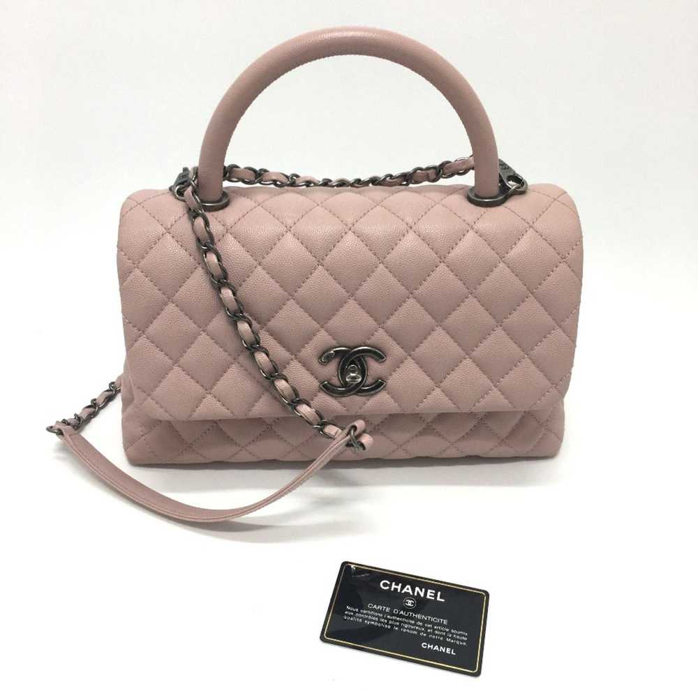 Chanel Coco Handle Pink Leather Handbag (Pre-Owne… - image 7