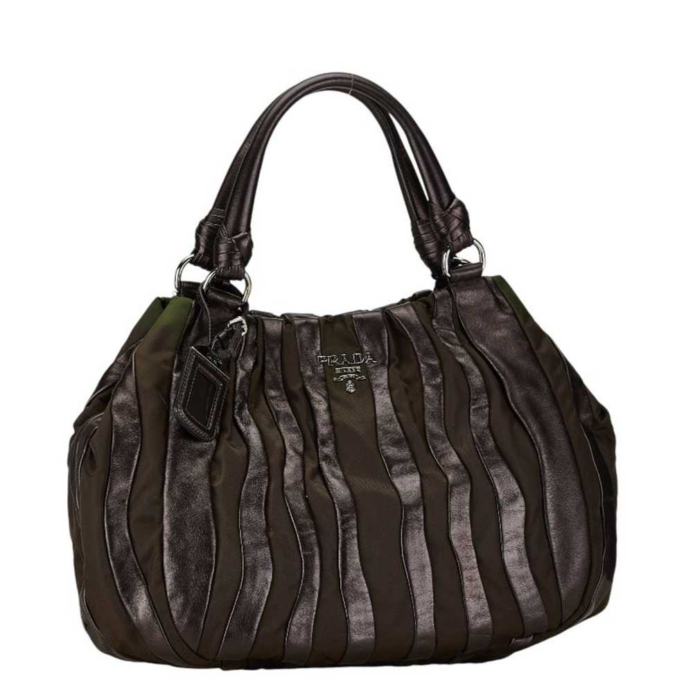 Prada Tessuto Brown Synthetic Tote Bag (Pre-Owned) - image 4