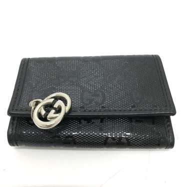 Gucci Gg Pattern Black Leather Wallet (Pre-Owned)