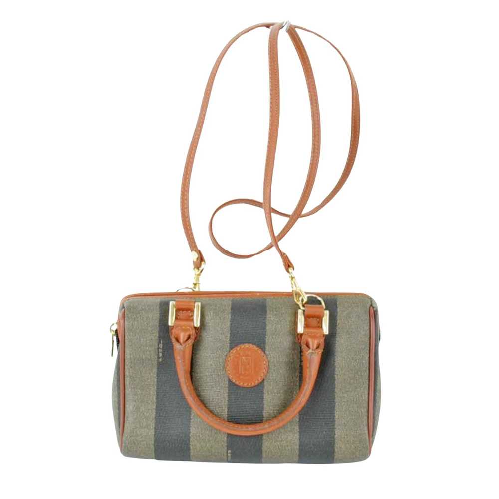 Fendi Pequin Brown Canvas Handbag (Pre-Owned) - image 1