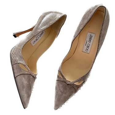 Jimmy Choo Jimmy Choo Grey Suede & Snakeskin Pump… - image 1