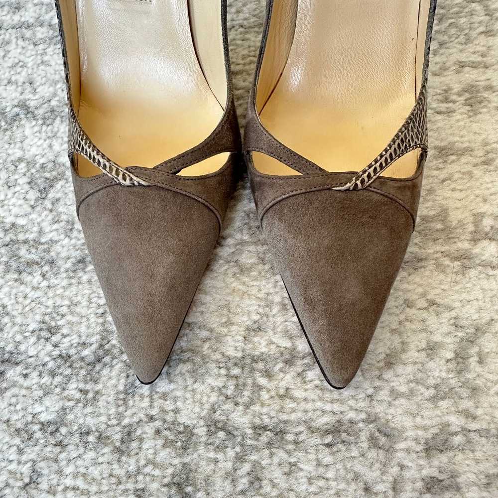 Jimmy Choo Jimmy Choo Grey Suede & Snakeskin Pump… - image 7