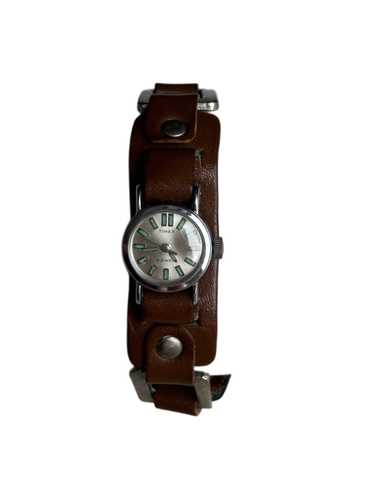 Leather Studded Timex Watch