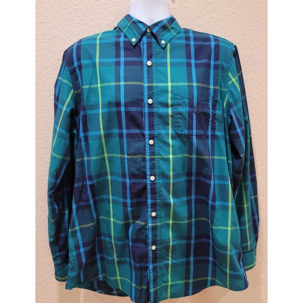 Chaps Chaps Blue Green Plaid Button Up Men's Shir… - image 1