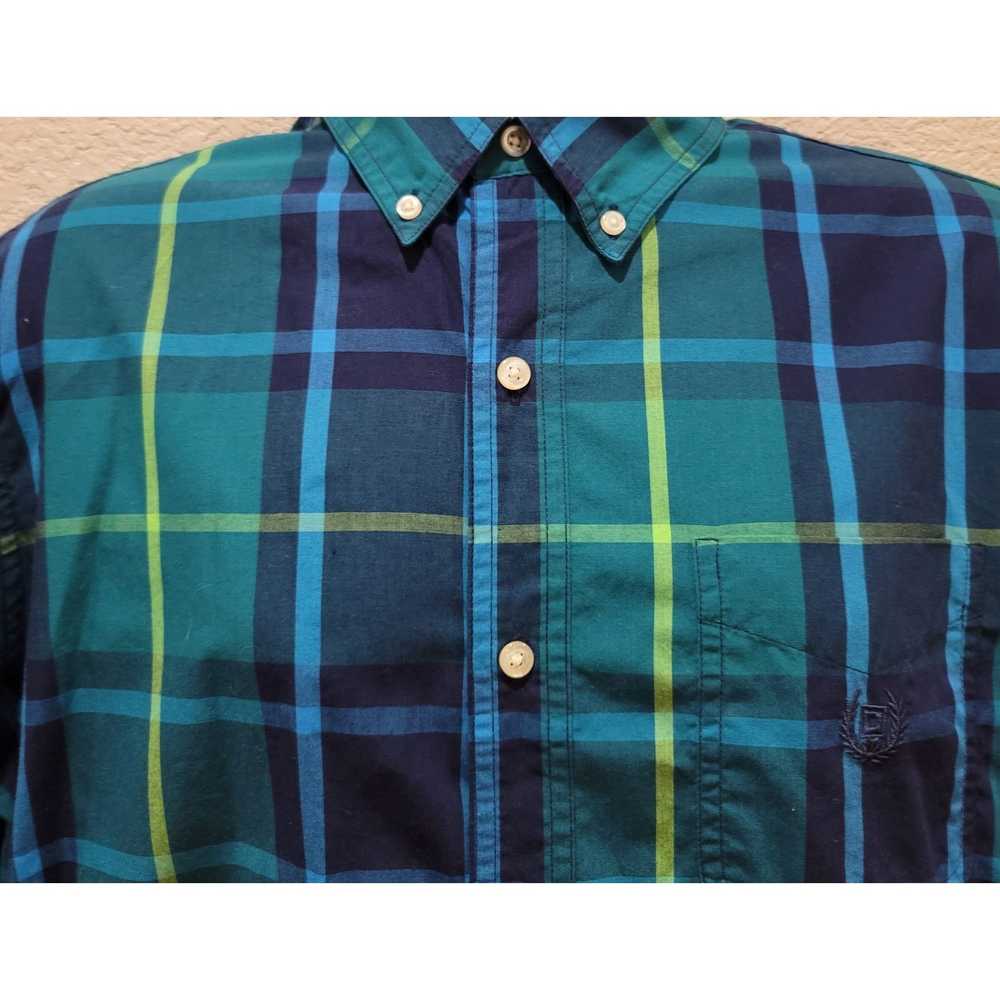 Chaps Chaps Blue Green Plaid Button Up Men's Shir… - image 2