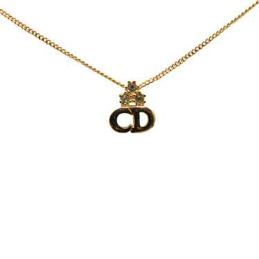 Gold Dior Gold Plated CD Logo Rhinestone Pendant … - image 1