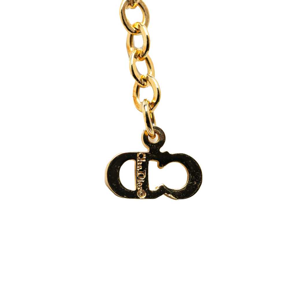 Gold Dior Gold Plated CD Logo Rhinestone Pendant … - image 3