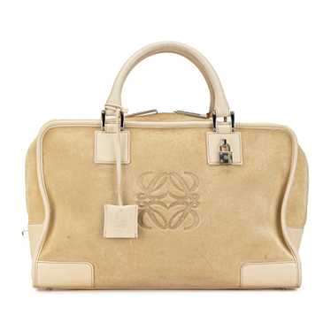 Beige LOEWE Suede Amazona 36 Handbag - image 1