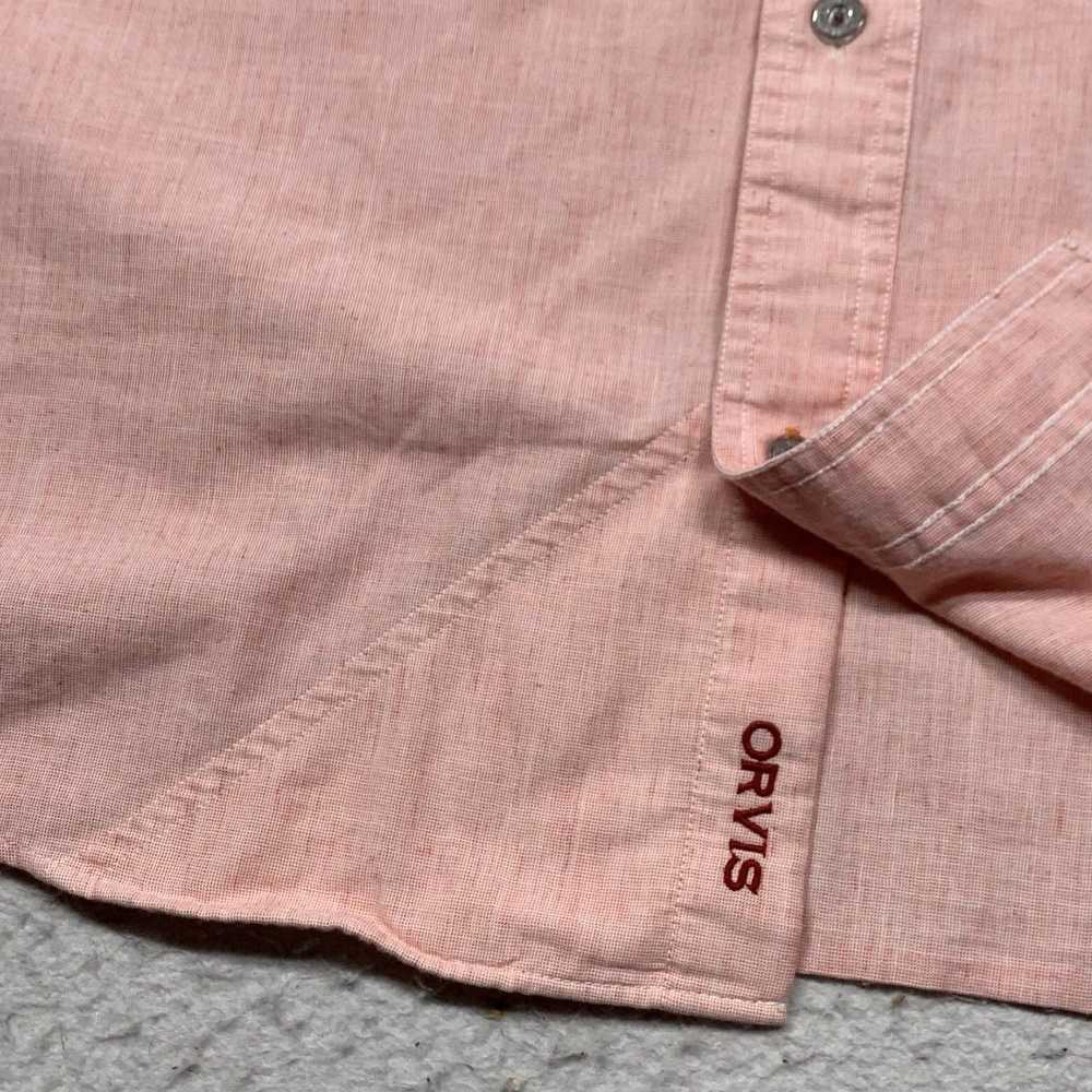 Orvis Pink Button Down Mens Short Sleeve Outdoor … - image 6