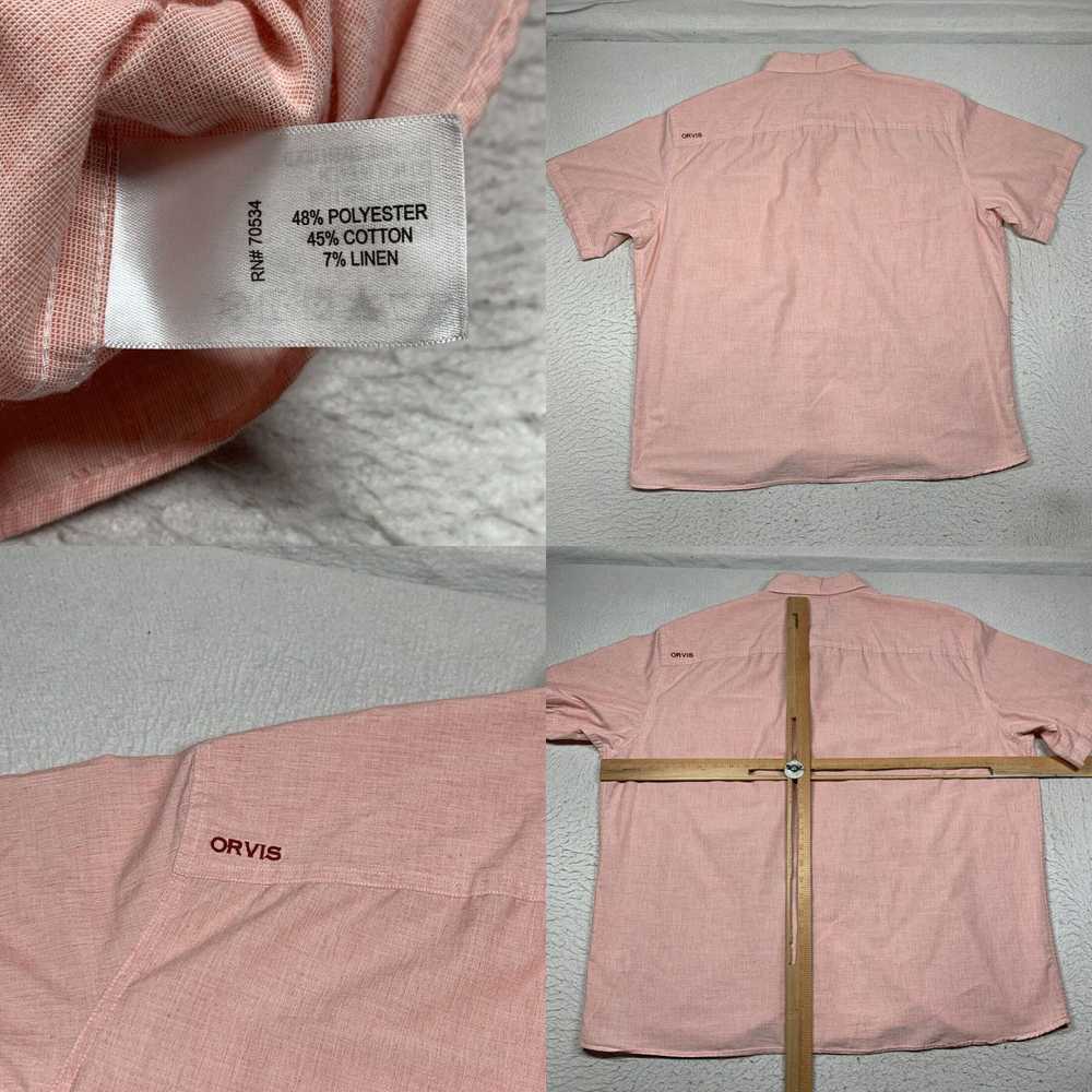 Orvis Pink Button Down Mens Short Sleeve Outdoor … - image 8