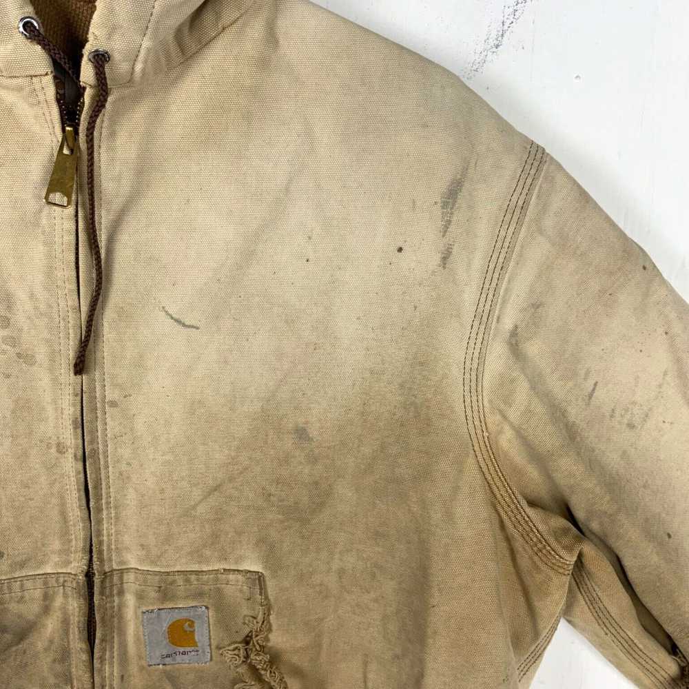 Carhartt Authentic Brown Distressed Full Zip Hood… - image 6