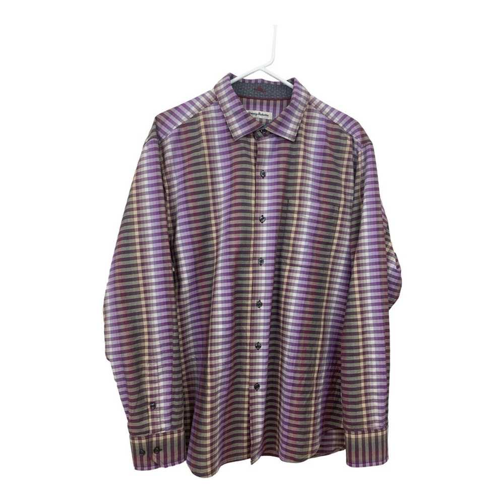 Tommy Bahama Tommy Bahama L Silk Blend Purple/Gra… - image 1