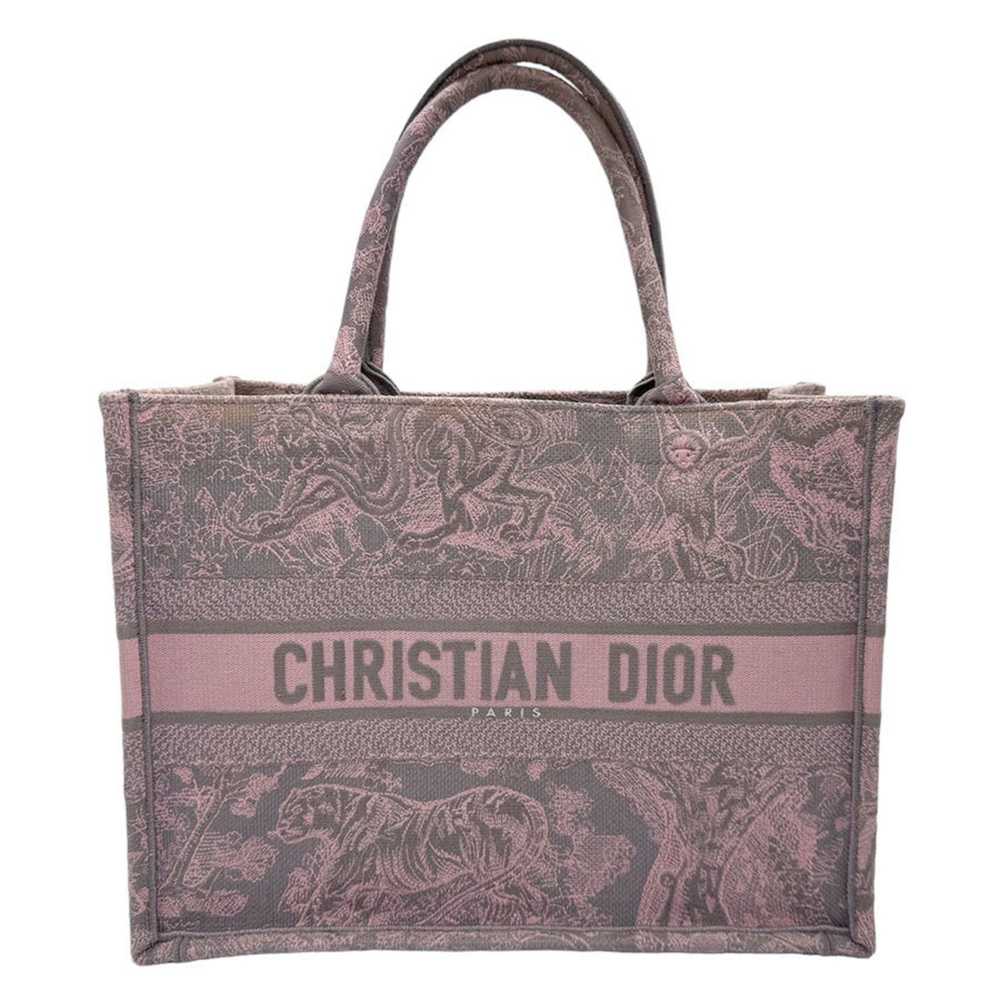 Dior Book Tote Pink Canvas Tote Bag (Pre-Owned) - image 1