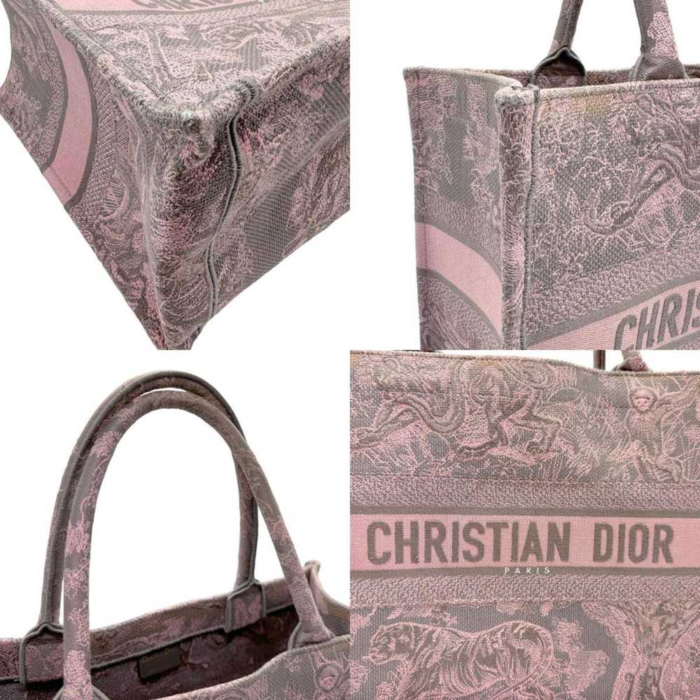 Dior Book Tote Pink Canvas Tote Bag (Pre-Owned) - image 5