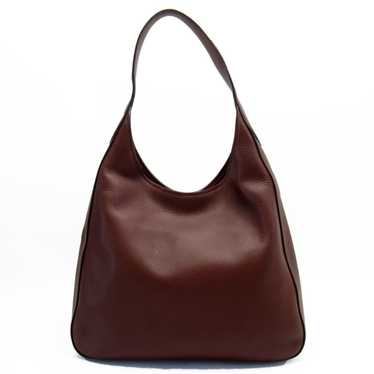 Prada Saffiano Brown Leather Shoulder Bag (Pre-Ow… - image 1