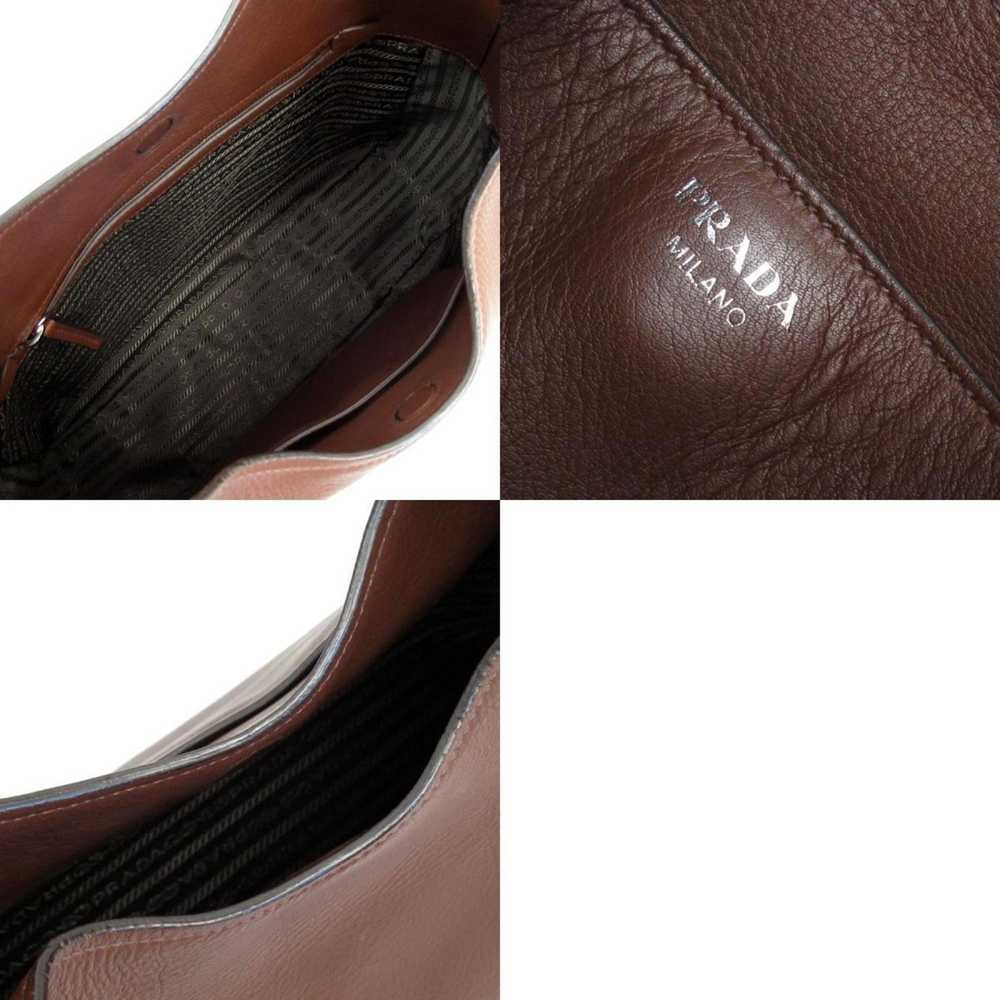 Prada Saffiano Brown Leather Shoulder Bag (Pre-Ow… - image 3