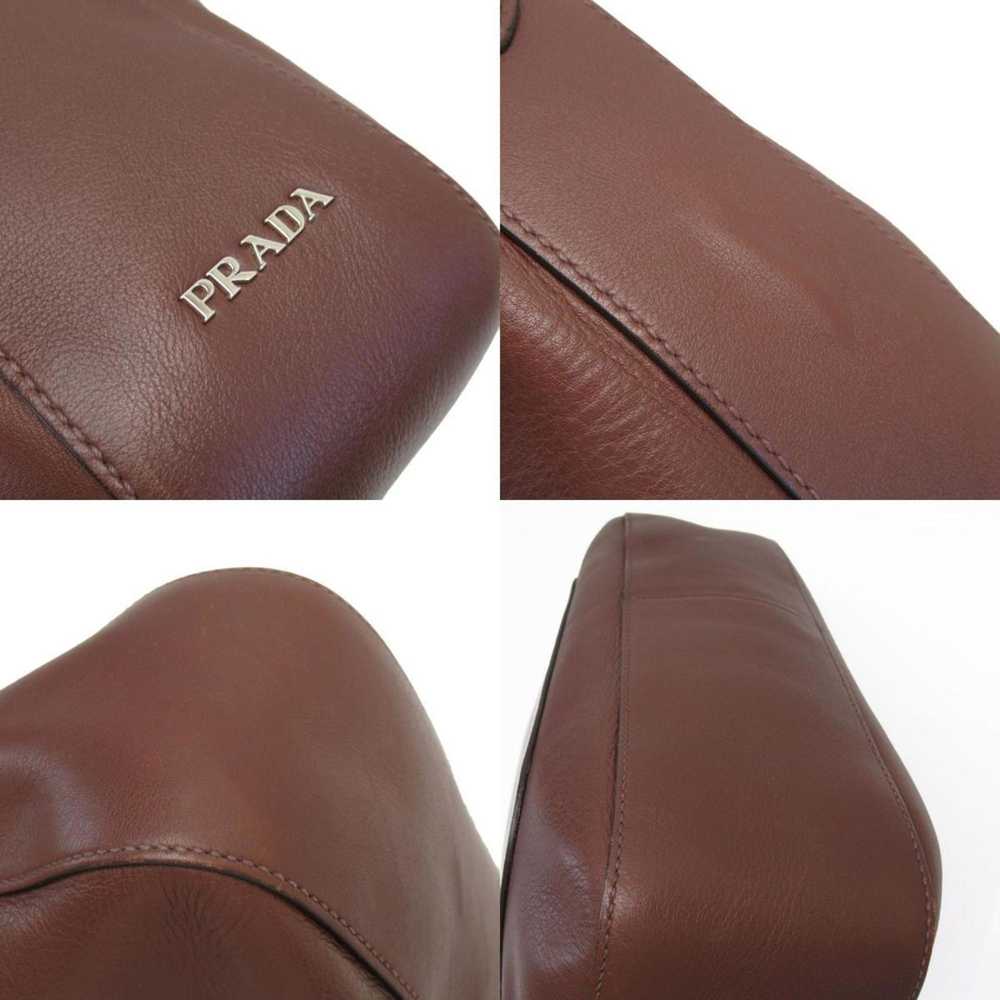 Prada Saffiano Brown Leather Shoulder Bag (Pre-Ow… - image 5